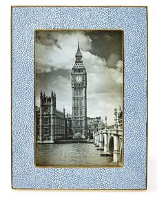 Blue Shagreen 4" x 6" Picture Frame | Horchow