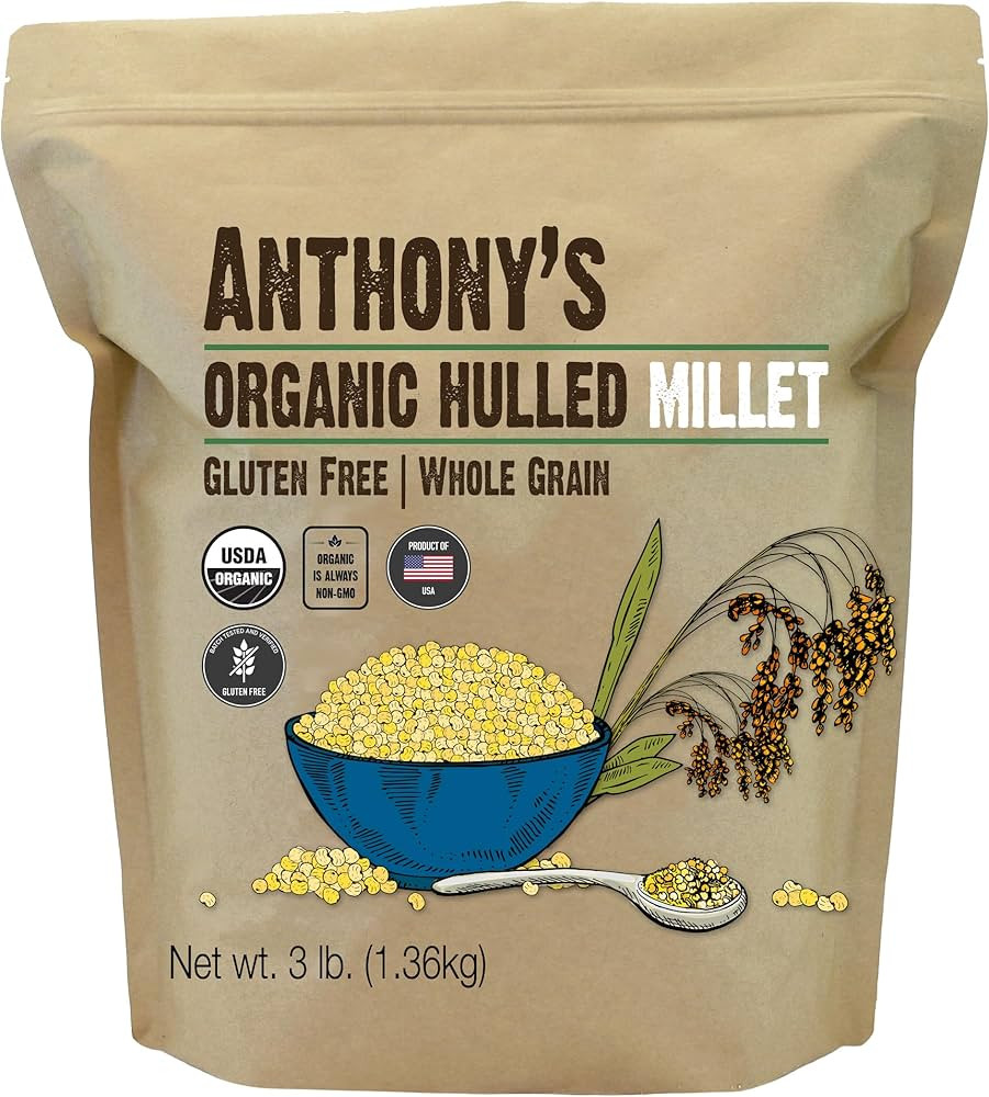 Anthony's Organic Hulled Millet, 3 lb, Gluten Free, Grown in the USA | Amazon (US)