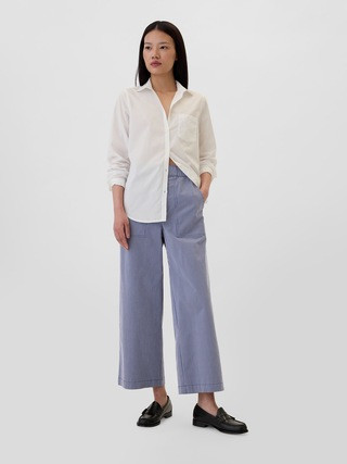 High Rise Easy Stripe Wide-Leg Khakis | Gap Factory | Gap Factory