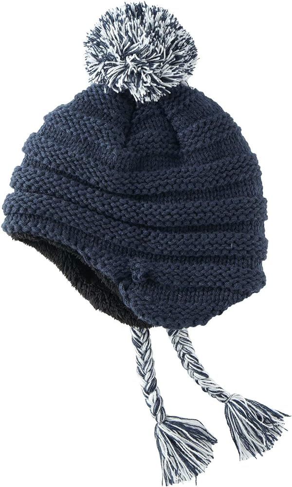 Home Prefer Toddler Girls Boys Sherpa Lined Knit Kids Hat with Earflap Winter Hat | Amazon (US)