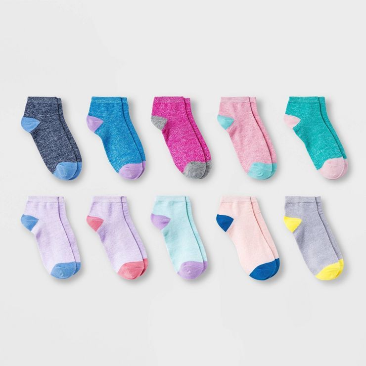 Girls' 10pk Lightweight Ankle Socks - Cat & Jack™ | Target