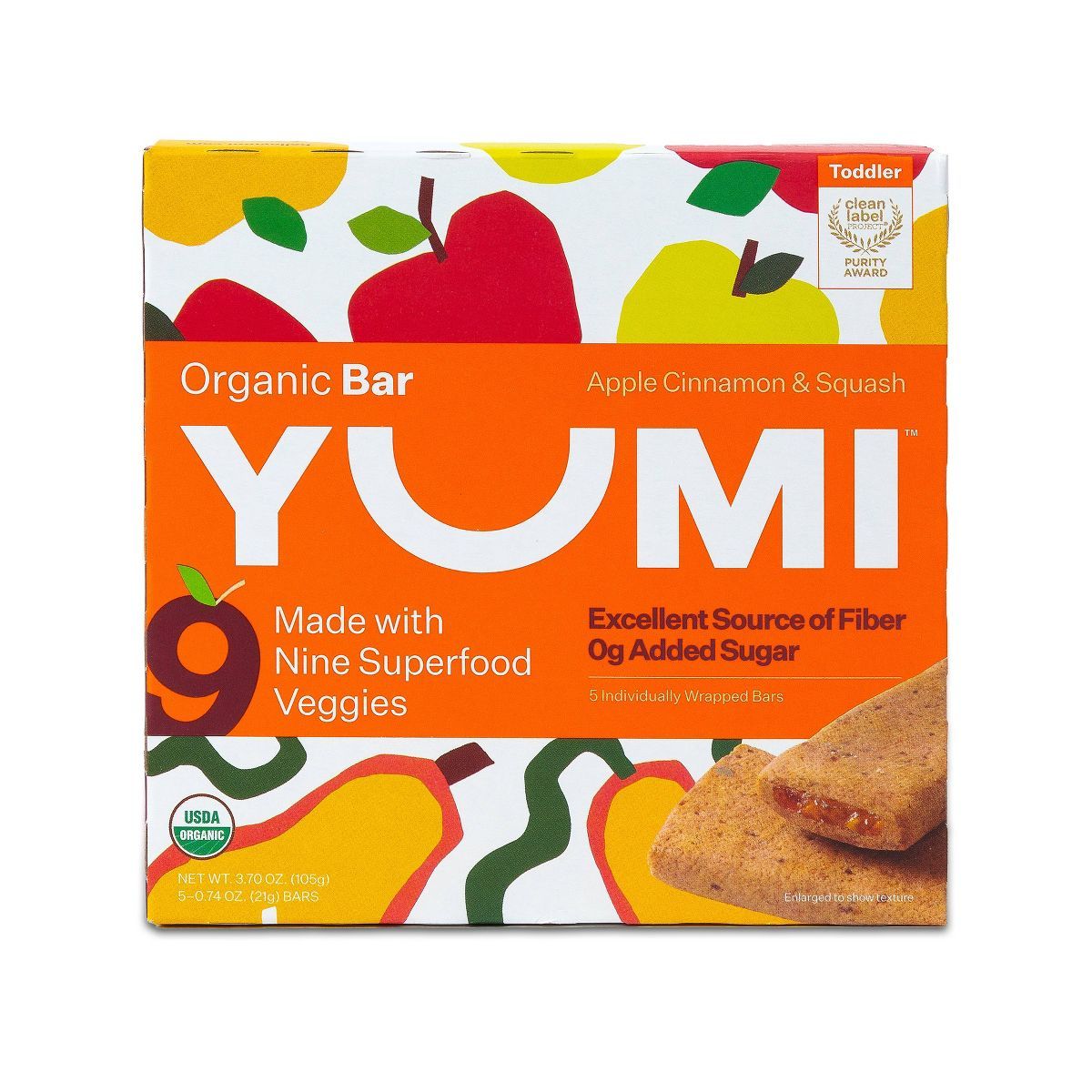 YUMI Organic Apple and Cinnamon Squash Baby Snack Bar - 3.7oz/5ct | Target