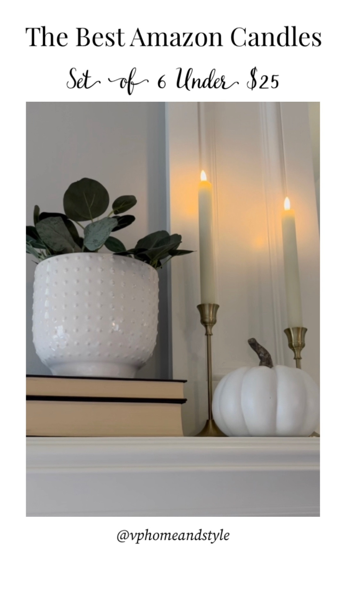 It’s a cozy, rainy Sunday here 🌧️ Enjoying my Fall mantel for a little while longer 🍂 My absolute favorite Amazon battery operated taper candles are currently less than $25 for 6! I use these all over the house 🙌🏻 

Fall mantel decor, fall decor, Amazon candles, home decor, decor inspo 

#LTKSeasonal #LTKfindsunder50 #LTKhome