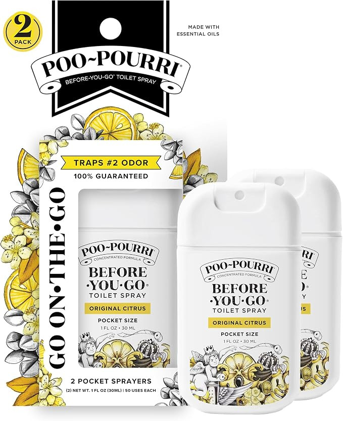 Poo-Pourri Before-You-Go Pocket Toilet Spray, Travel Essentials, Original Citrus, 1 Fl Oz 2 Pack,... | Amazon (US)