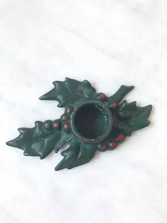 Vintage Holly Leaf Candle Holder / Cast Iron Christmas | Etsy | Etsy (US)