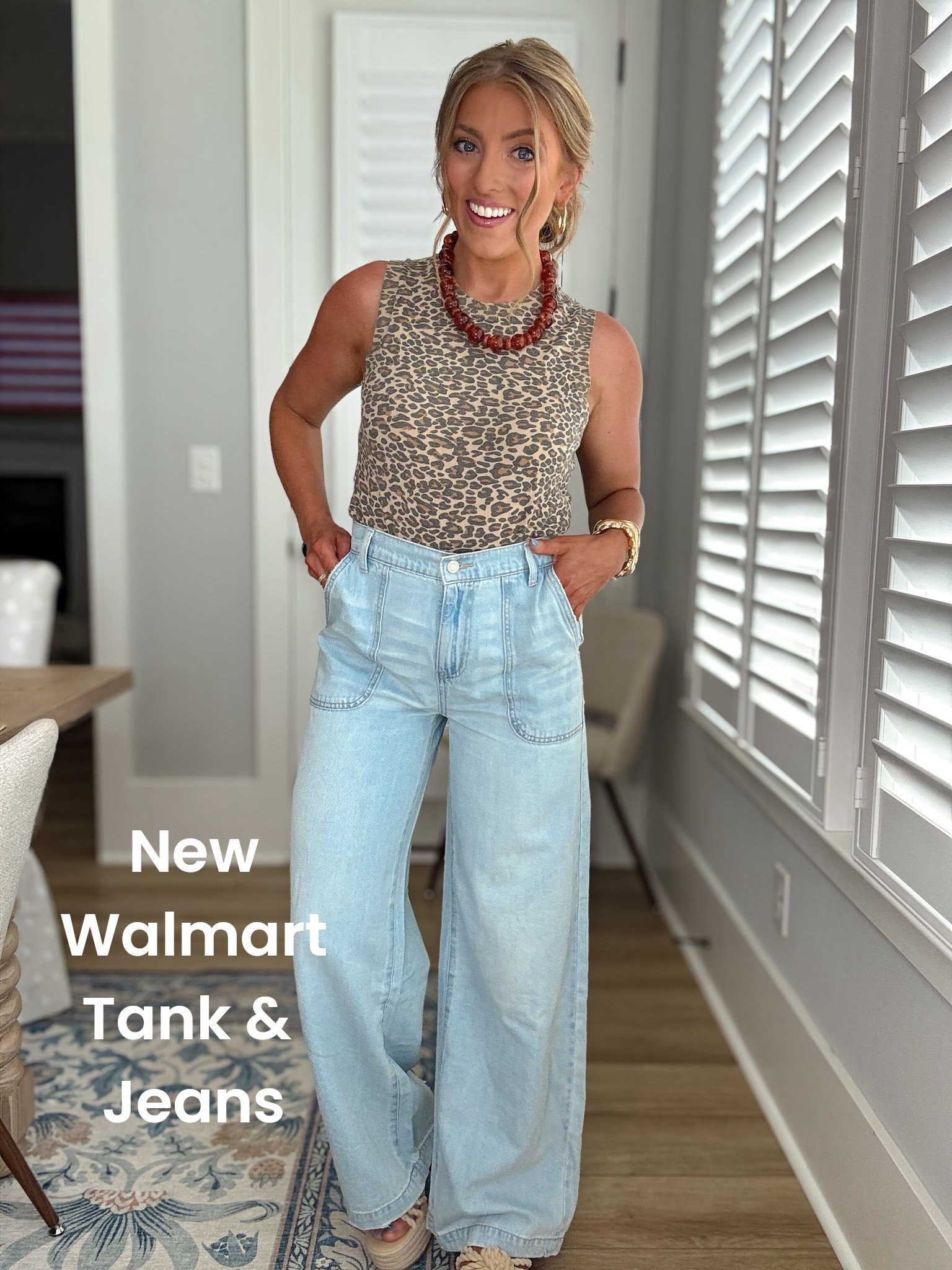 Okay these new Walmart jeans are GOOD 👏 The light wash wide leg fit is so flattering and gives major designer denim vibes for way less. I paired them with this soft leopard print tank for an effortless everyday outfit that feels trendy but still comfy. Such an easy look to throw on with sandals or sneakers and instantly feel put together!

#WalmartFashion #WideLegJeans #LeopardPrint #WalmartStyle #AffordableStyle #DenimOutfit #CasualChic #WalmartNewArrivals #EverydayFashion #SummerStyle #HeadToToeWalmart #OOTD #BudgetFriendlyFashion #TrendyStyle #FashionFinds

#LTKootd #LTKPetite