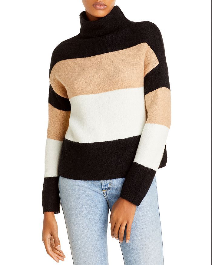 Color Blocked Stripe Turtleneck Sweater | Bloomingdale's (US)