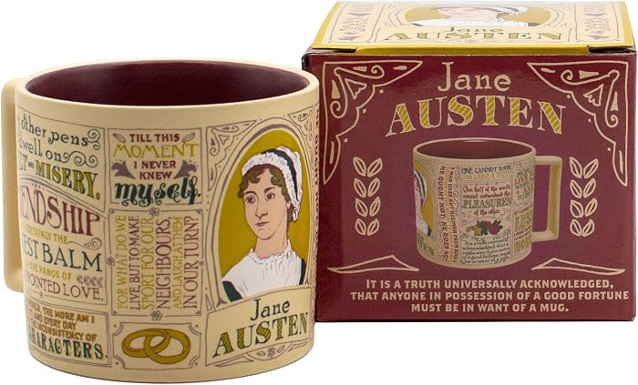 The Unemployed Philosophers Guild Jane Austen Coffee Mug - Austen's Most Famous Quotes and Depict... | Amazon (US)