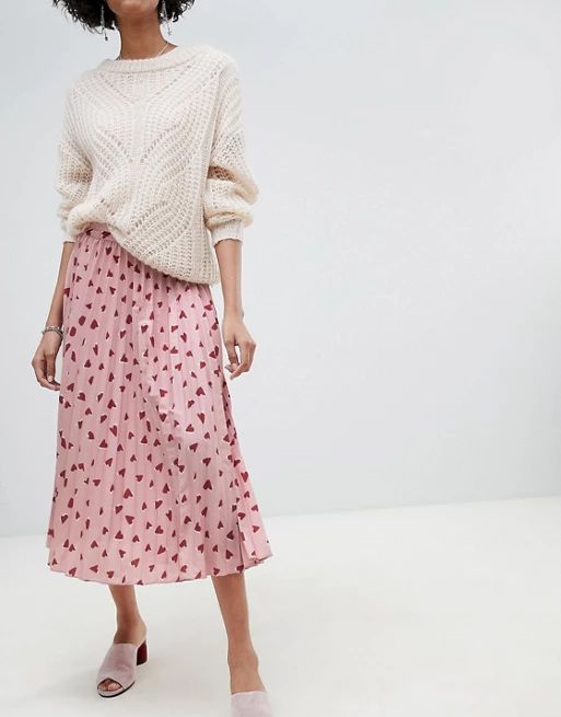 Lily & Lionel exclusive pleated skirt in heart print | ASOS US