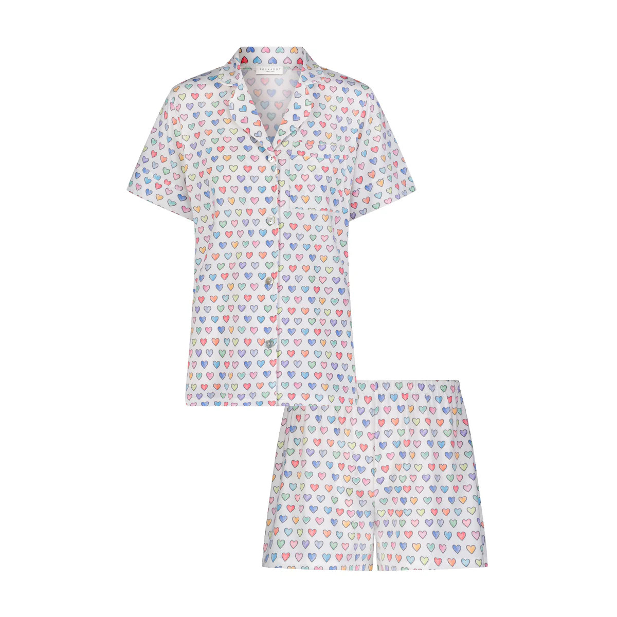 HARRY Pajama Set in RAINBOW HEARTS Print | Polkadot England