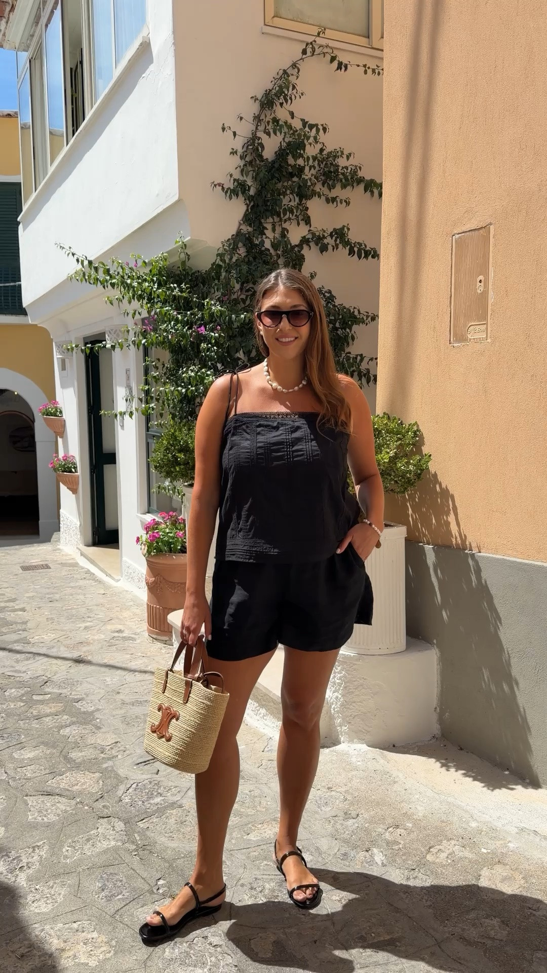 Black linen set, endless European summer vibes 🖤☀️

black linen set, black matching set, linen tank, linen shorts, summer outfit, vacation outfit, European summer style, Italy outfit, Amalfi Coast style, resort wear, travel outfit, black sandals, straw tote bag, pearl necklace, neutral style, coastal chic, casual vacation outfit, effortless style, summer travel fashion, chic everyday outfit

#LTKootd #LTKMidsize
