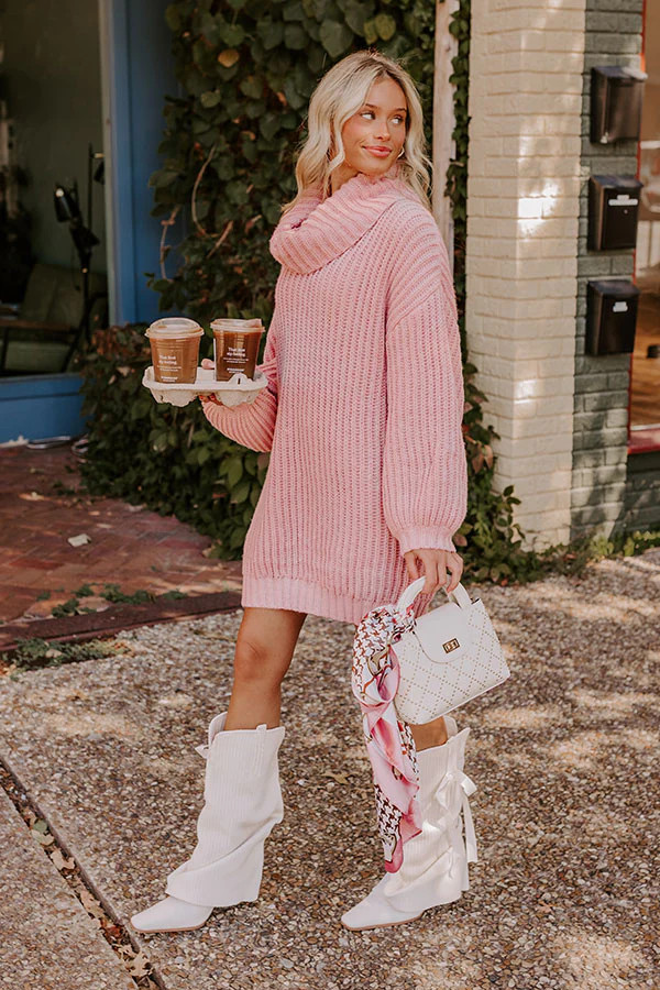 Espresso Martini Sweater Dress in Pink | Impressions Online Boutique