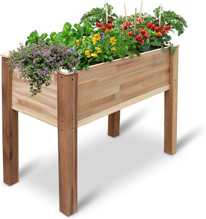 Jumbl Raised Canadian Cedar Garden Bed | Elevated Wood Planter for Growing Fresh Herbs, Vegetable... | Amazon (US)