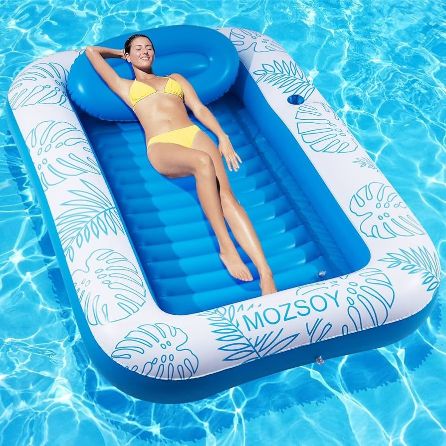 Inflatable Pool Floats，Tanning Pool Lounger Float - 4 in 1 Sun Tan Tub Sunbathing Pool Lounge R... | Amazon (US)