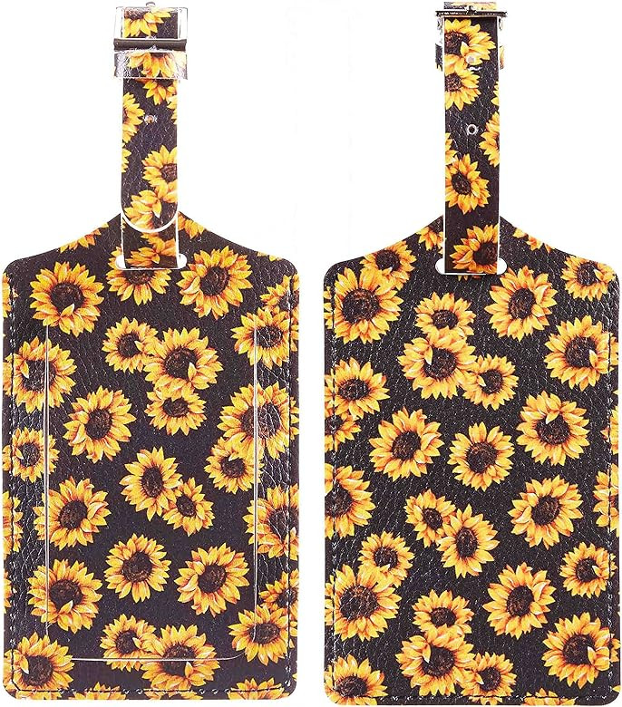 Travelambo Luggage Tag Faux Leather for Suitcase Women Kids Funny Cute | Amazon (US)