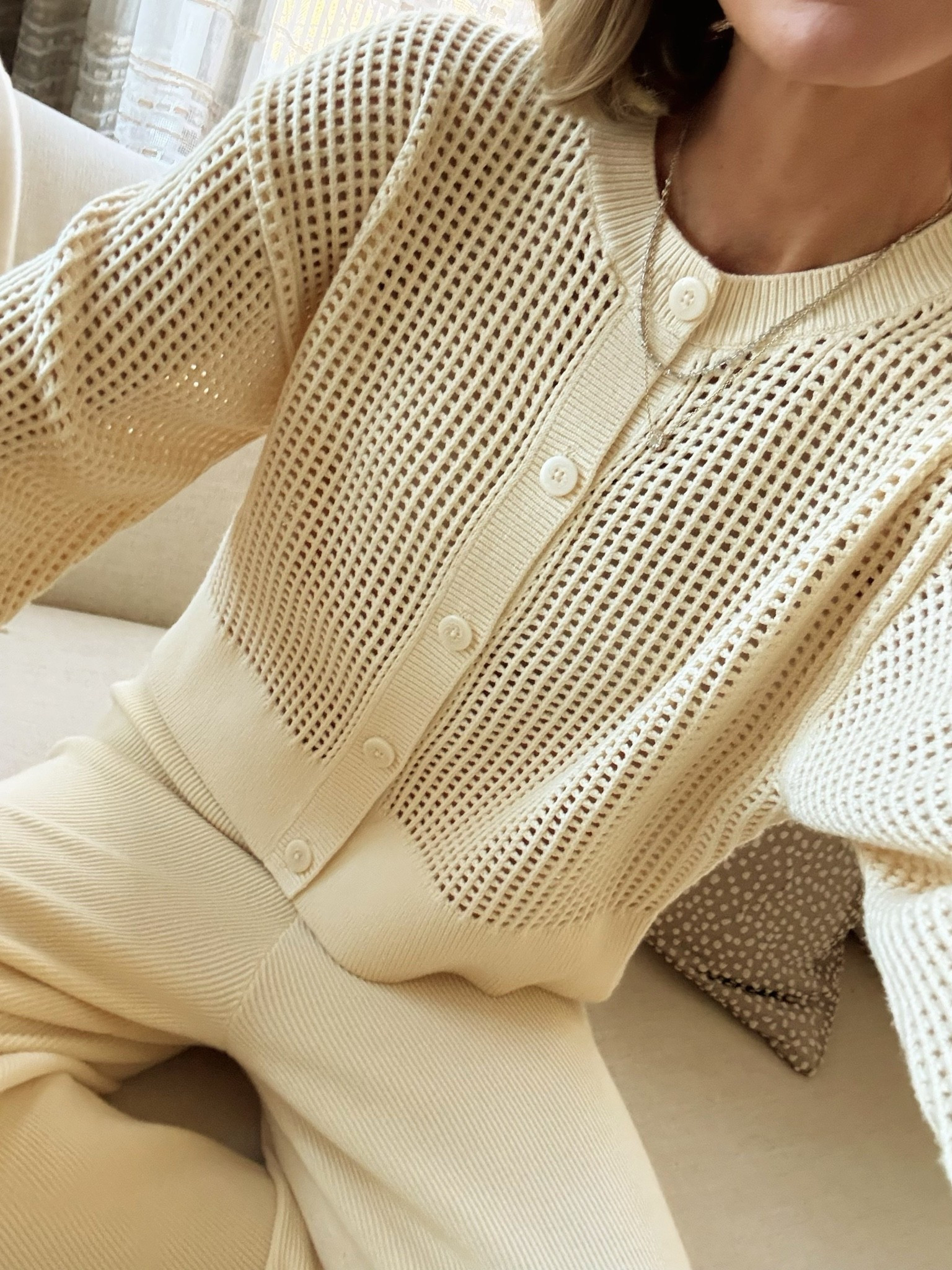 Texture does the talking.
Open-stitch knit. Subtle reveal.
Lightweight, breathable, and made to layer all season long.

#LTKSeasonal #LTKootd