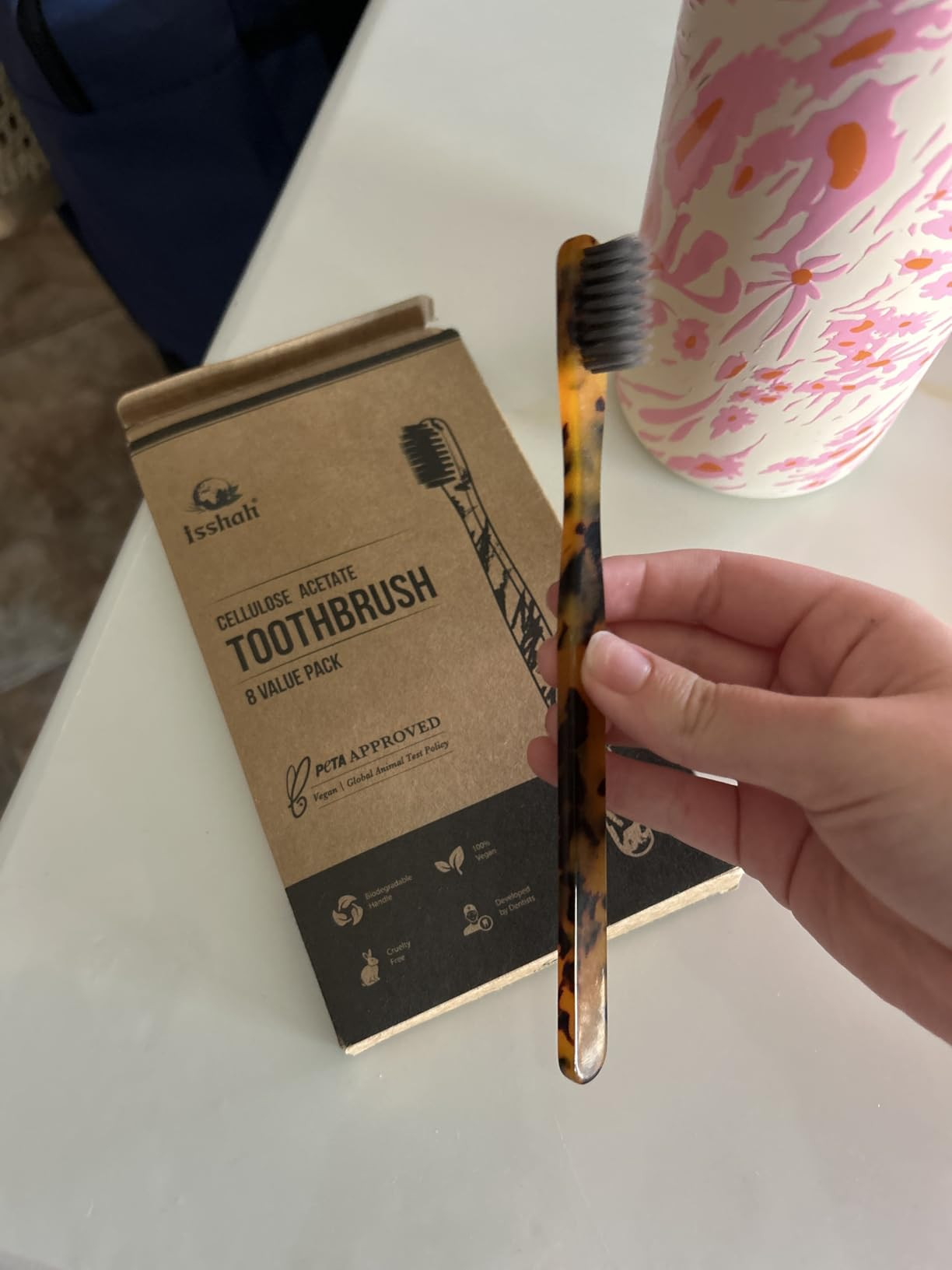 Biodegradable Eco-Friendly Cellulose Acetate Toothbrushes - 8 Count | Amazon (US)