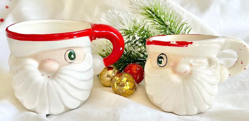 Winking Santa Mugs In Two Sizes From Holt Howard Japan – Each One Sold Individually | Etsy (US)