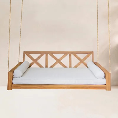 Peralta Teak Porch Swing Bed | Wayfair North America