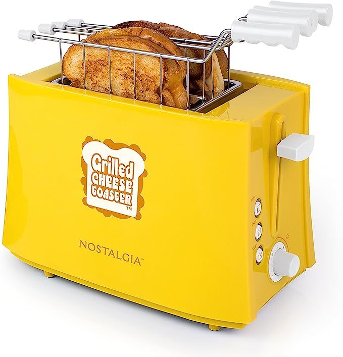 Nostalgia TCS2 Grilled Cheese Toaster with Easy-Clean Toaster Baskets and Adjustable Toasting Dia... | Amazon (US)