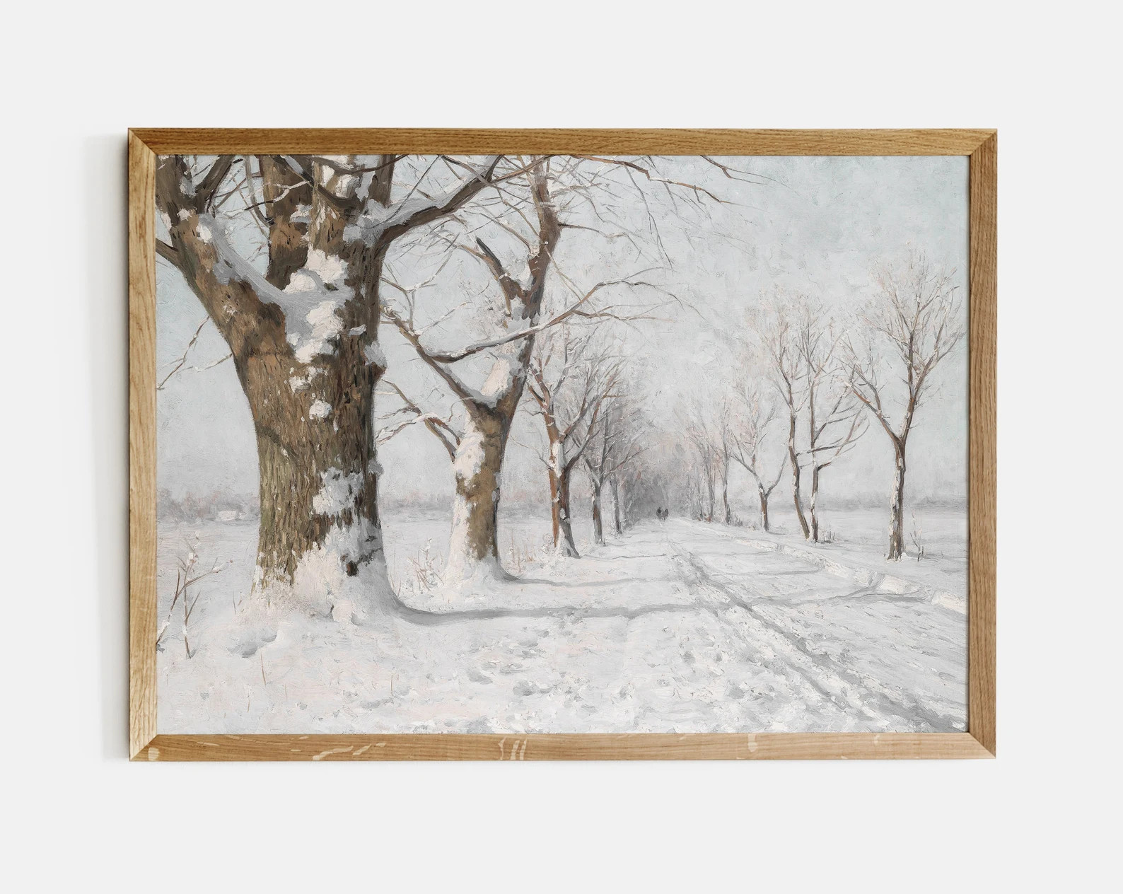 Vintage Winter Landscape Painting  Countryside Holiday Print | Etsy | Etsy (US)