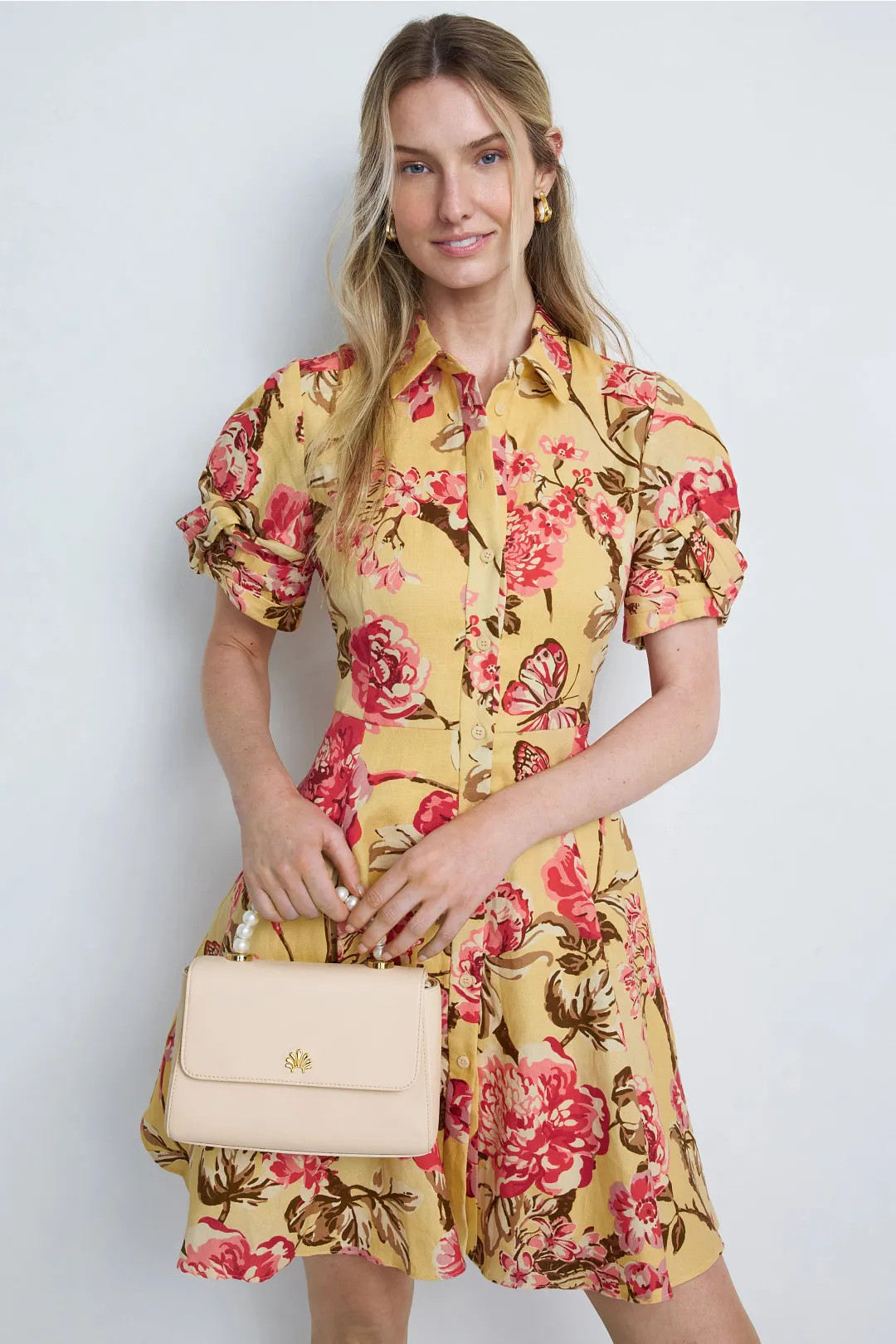 Stina Twist Sleeve Flared Mini Dress | Rent the Runway