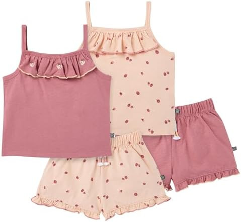 Modern Moments by Gerber Baby Girls' 4-piece Set (2 Flutter Sleeve Top & 2 Ruffle Wide Leg Short) | Amazon (US)