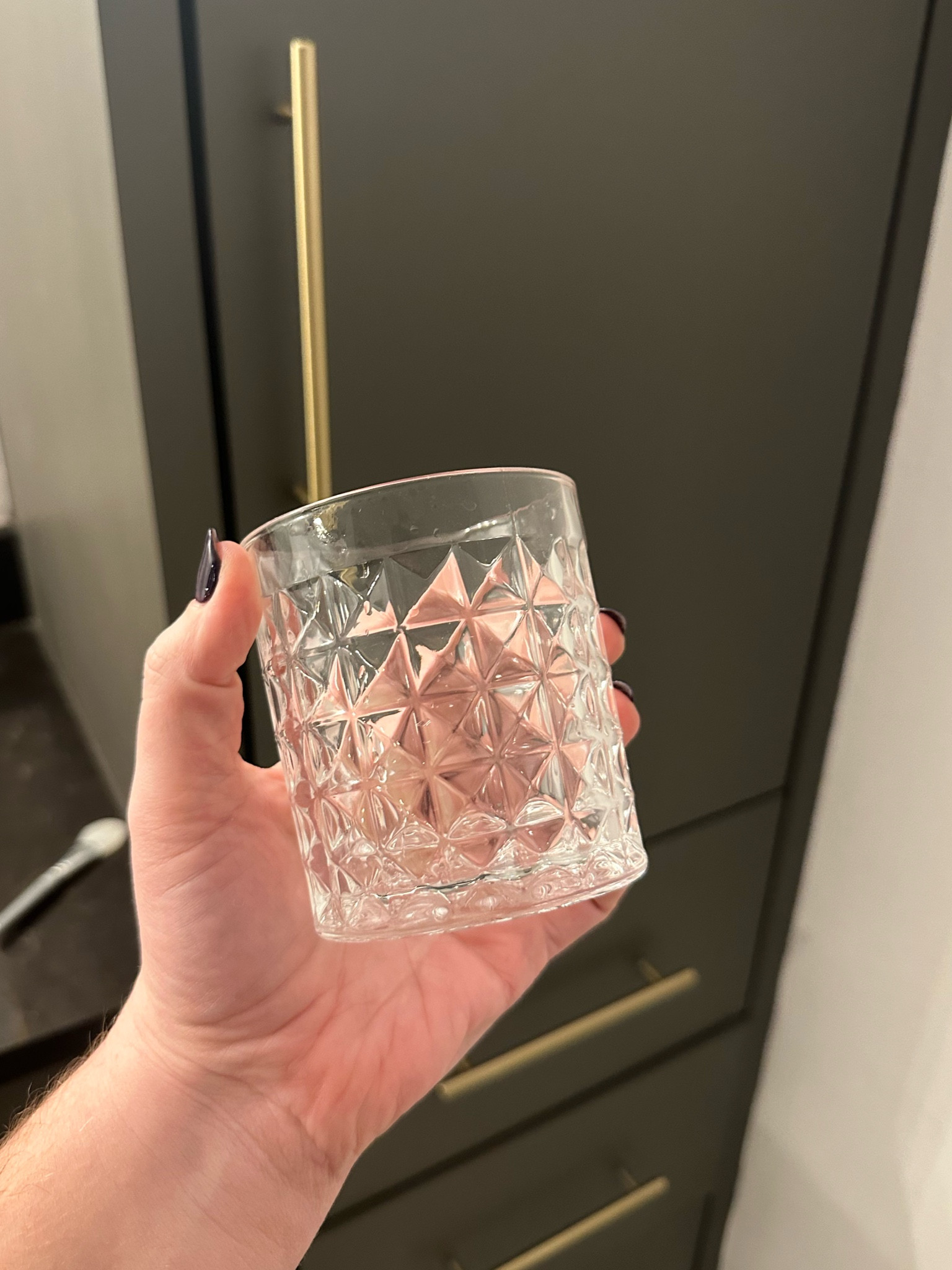 I’m loving our new water glasses for our bathroom! They add a fun pop of texture to our countertop without going over board in home decor pieces cluttering it up. Set of 2 8 ounce cups for $14.99 on Amazon. (Primary bathroom accessories) 

#LTKhome