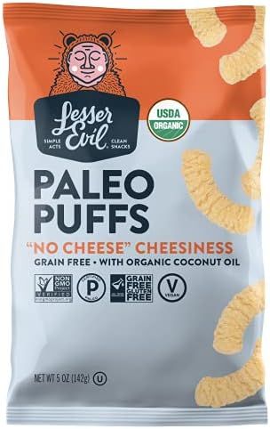 LESSEREVIL Organic No Cheddar Paleo Puffs, 5 OZ | Amazon (US)