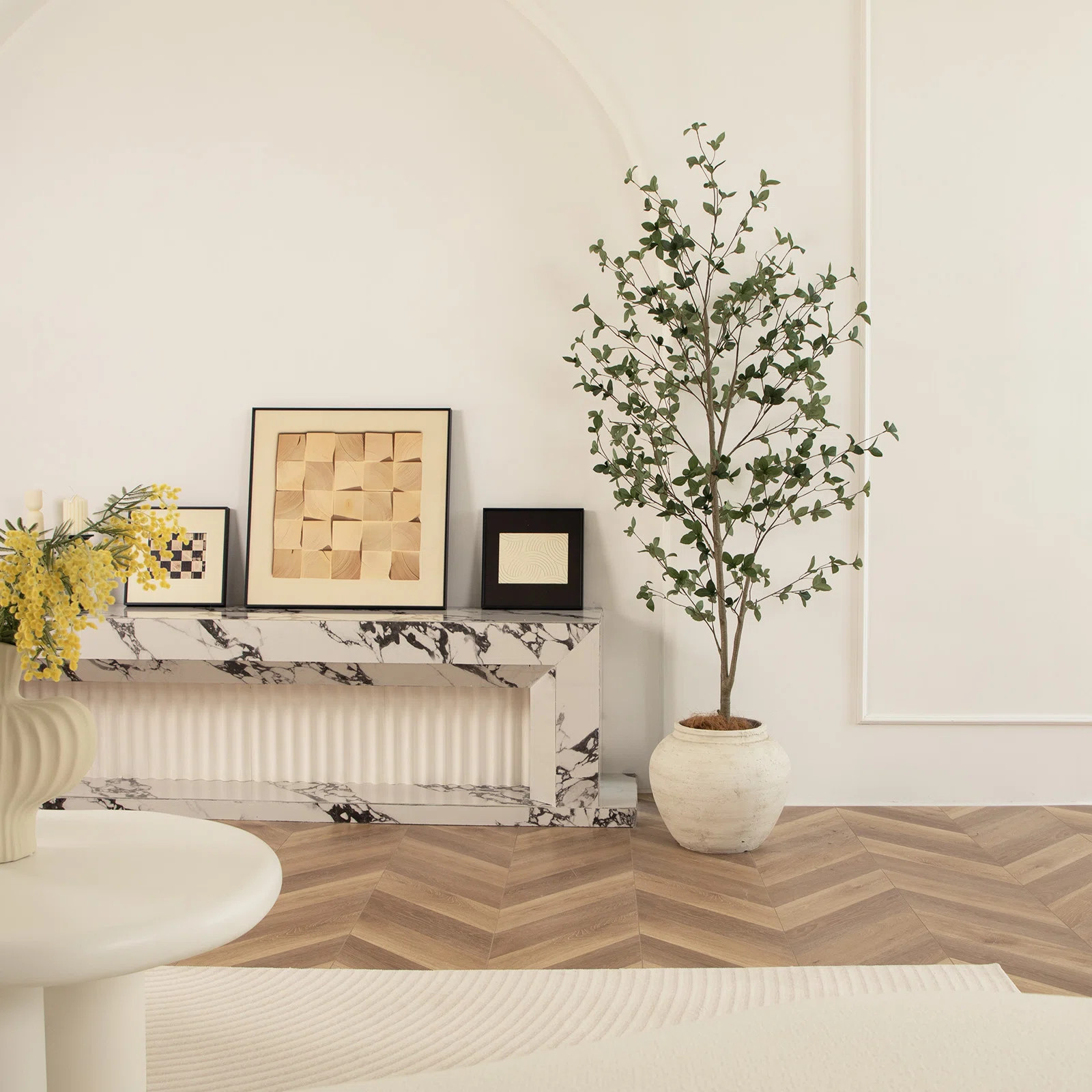 Faux Quince Leaf Tree with Realistic Leaves & Trunks for Garden Home Office Porch Balcony Decor | Wayfair North America