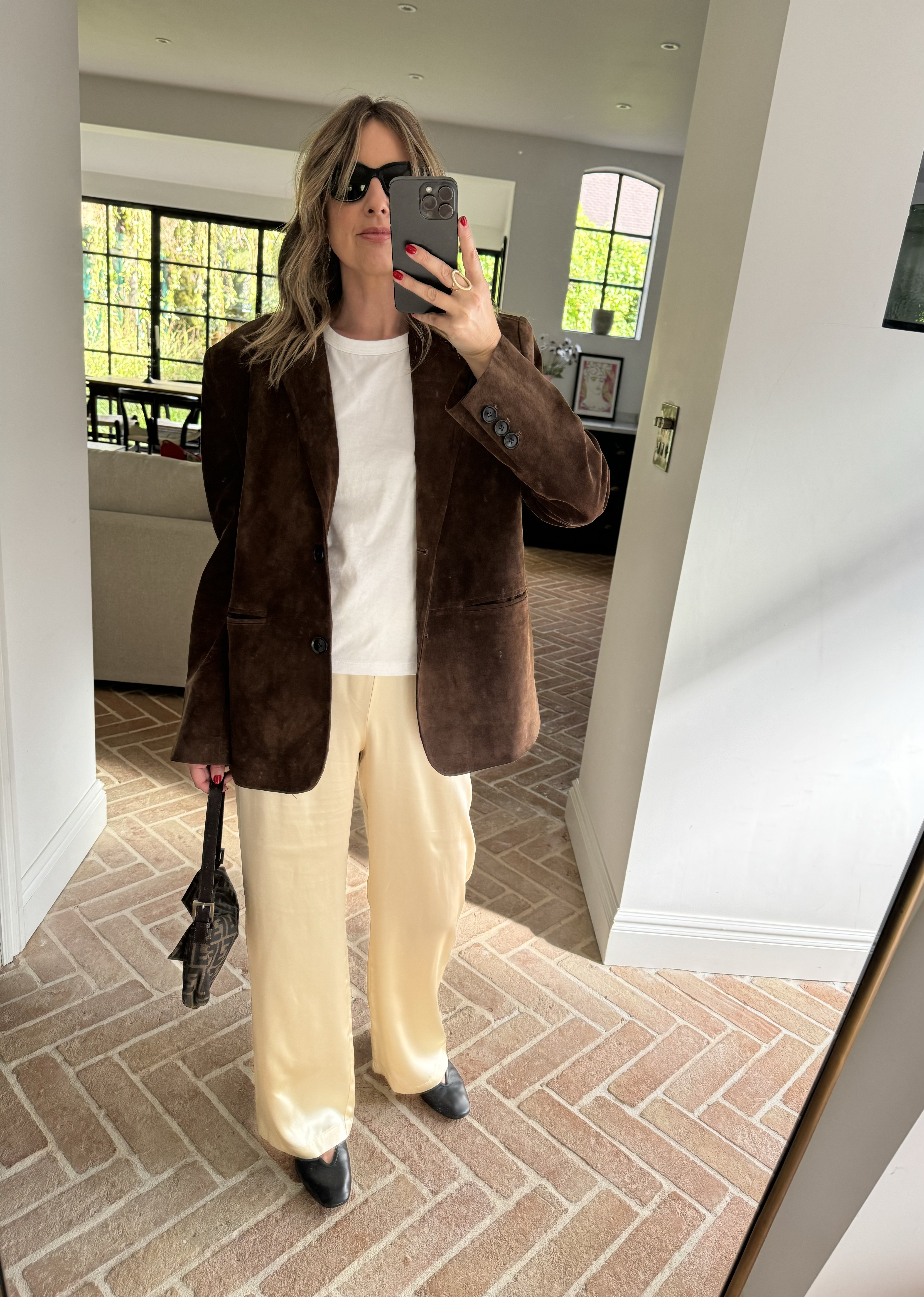 Silk Trousers + Suede Blazer + Ballet Pumps 

#LTKautumn #LTKstyletip #LTKuk