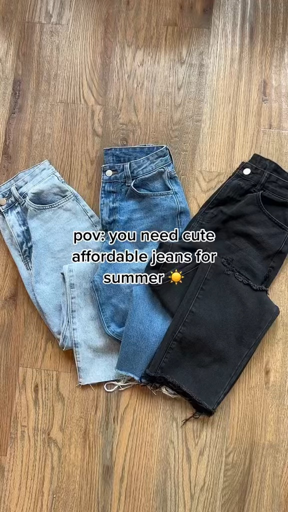 currently my favorite pair of denim 💙 wearing a XS saved under may finds! #summerjeans #denim #jeans #straightlegjeans #amazonjeans 