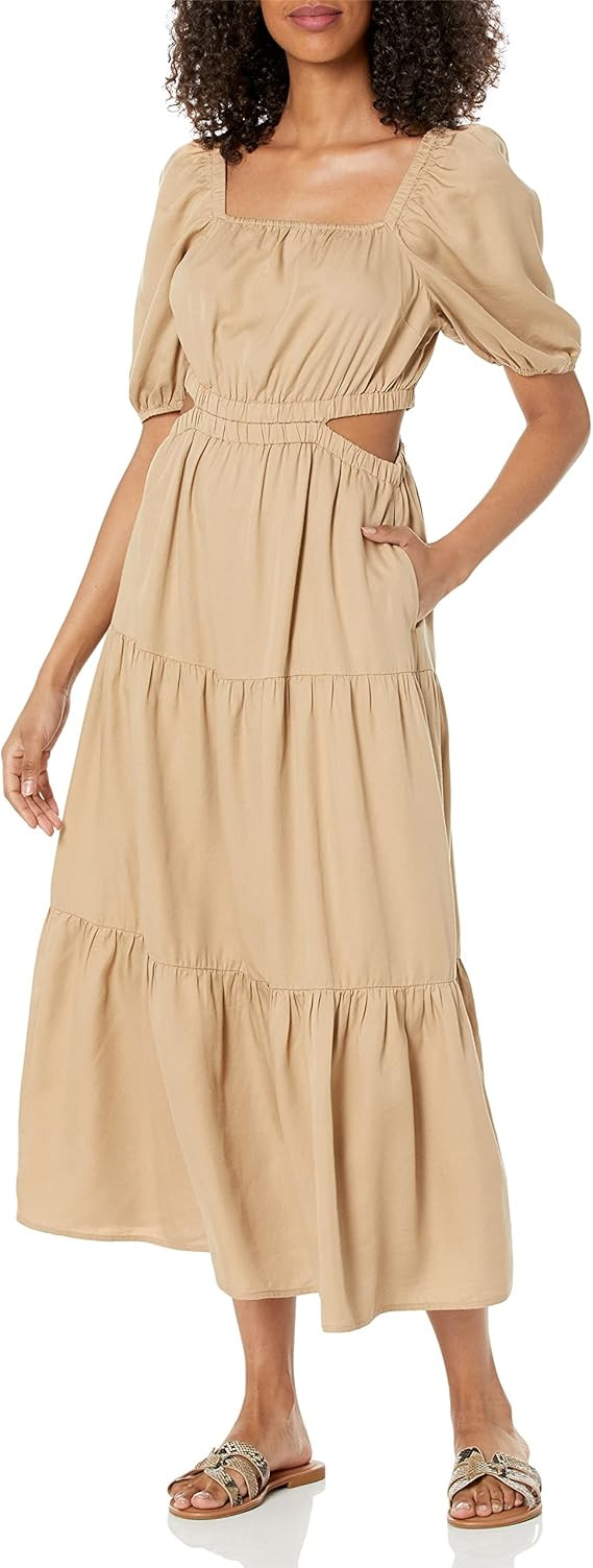 The Drop Women's Anaya Square Neck Cut-Out Tiered Maxi Dress | Amazon (US)