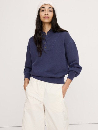 French Terry Henley Sweatshirt | Banana Republic (US)