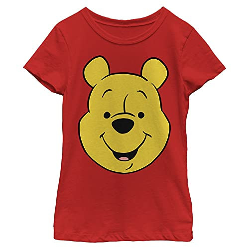 Disney Winnie The Pooh Girl's Crew T-Shirt - Cute Casual Wear Short Sleeve Tee for Everyday Style - Fun Design for Fans Red | Amazon (US)