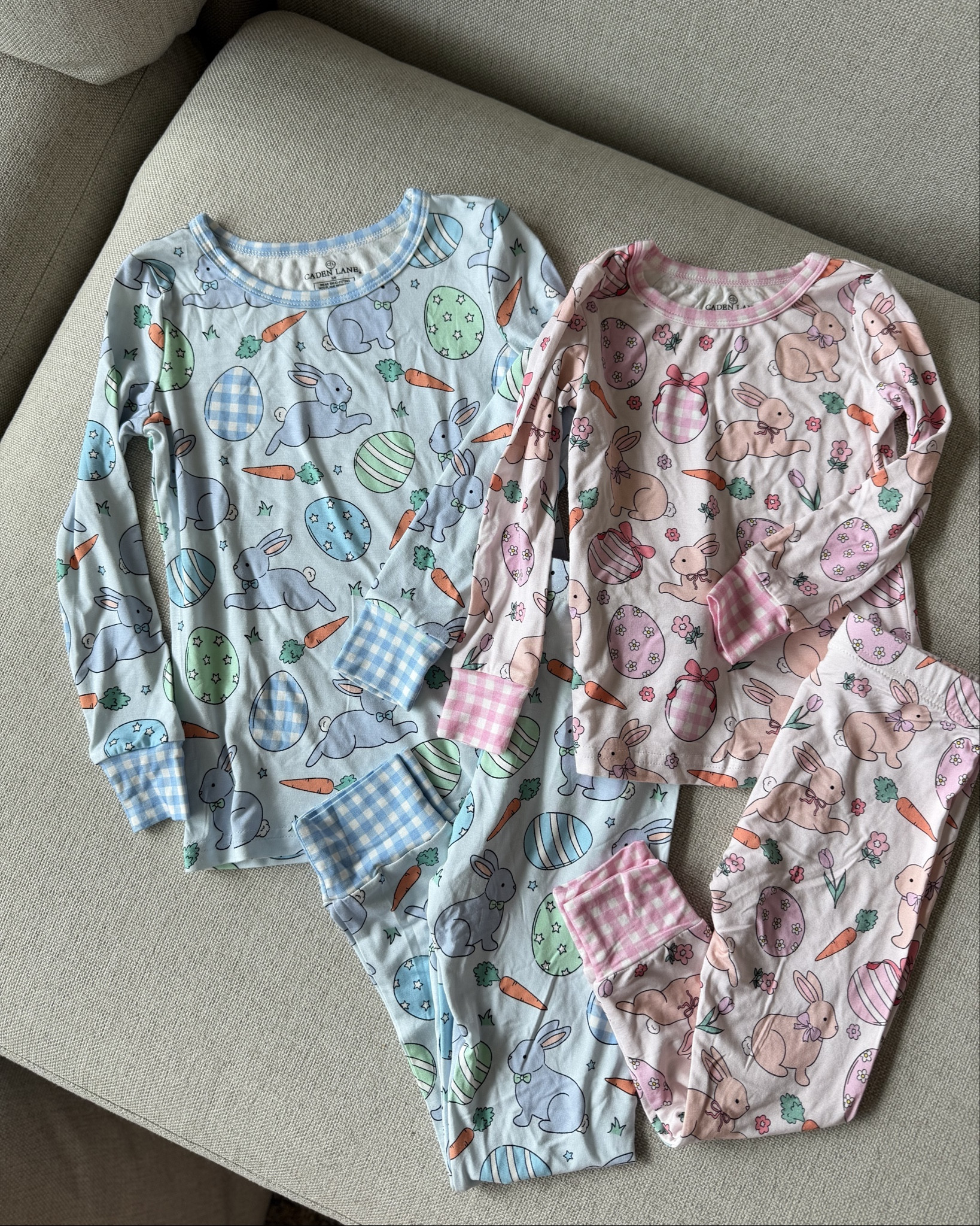 Matching Easter pajamas with Caden Lane! 🩷🩵🐰 these prints are so cute!! Mama matching ones, too! I’m in the medium in the blue gingham (they also have pink gingham!!) 💓

Code: LUCKY for 20% off right now!!! Everything’s included! 

Ad, partner, Caden lane pajamas, Easter pajama sets, matching family pajamas 

#LTKKids #LTKBaby #LTKmomlife