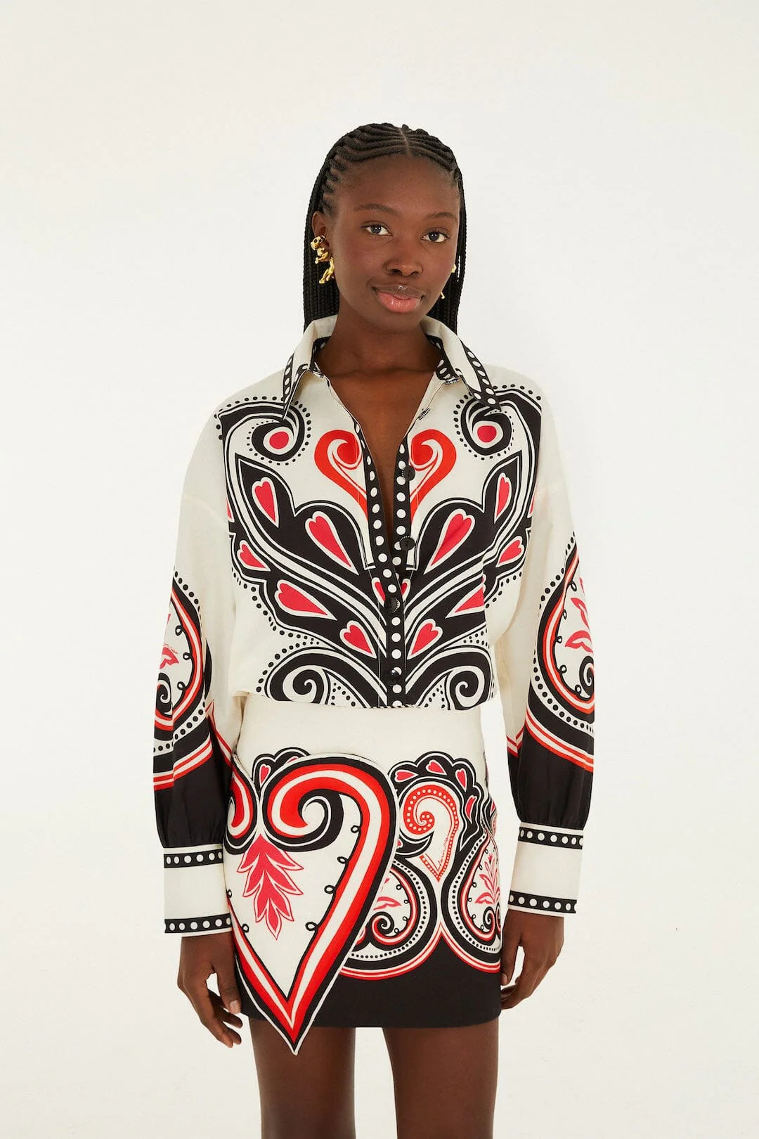 Off-White Graphic Ainika Mini Skirt | FARM Rio | FarmRio (US)