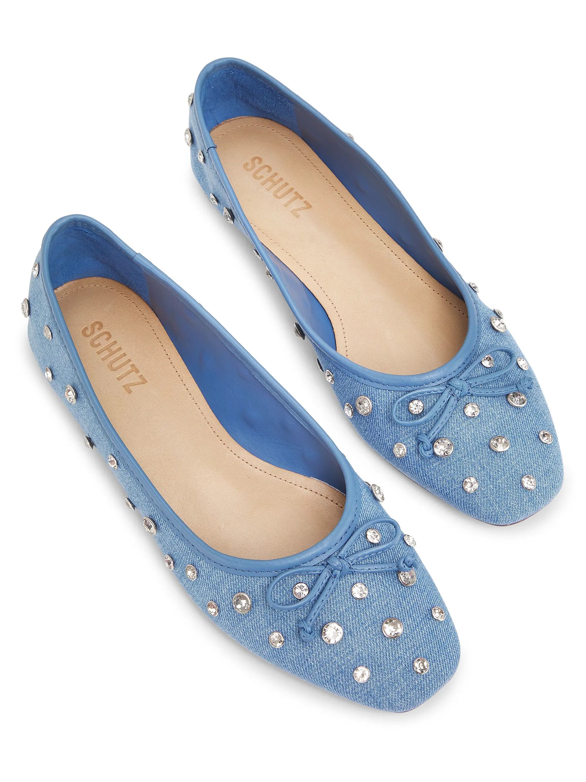 Arissa Shine Embellished Denim Ballet Flats | Saks Fifth Avenue