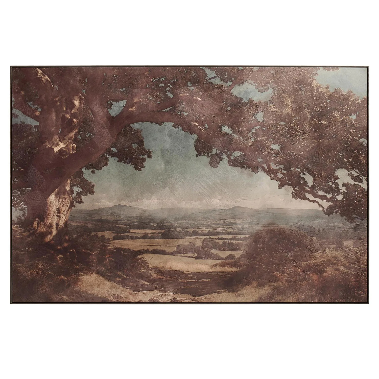 Casey Brown Rolling Hills Landscape Grey Frame Photograph - 40x60 | Kathy Kuo Home