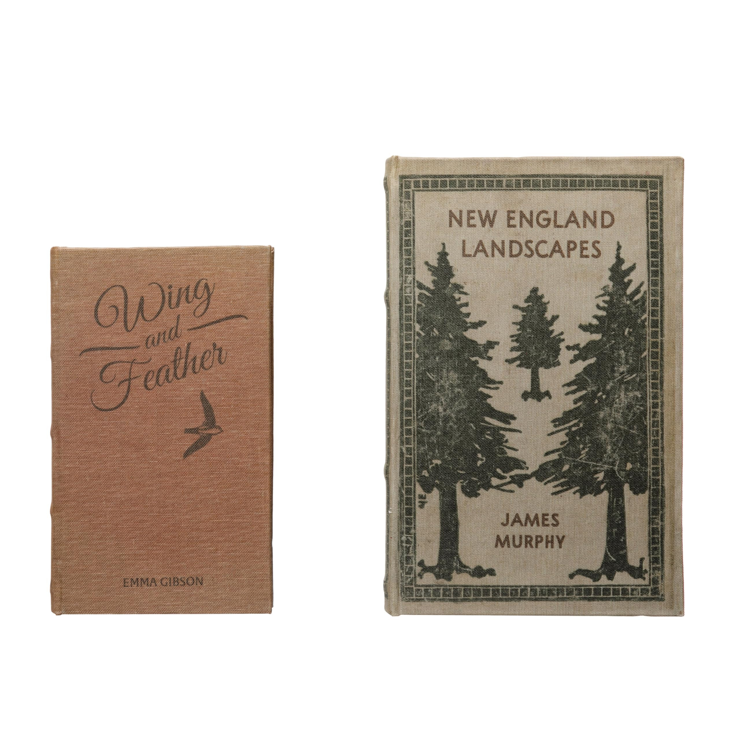 Creative Co-Op MDF & Canvas Book Storage Boxes, Set of 2 New England Landscapes | Amazon (US)