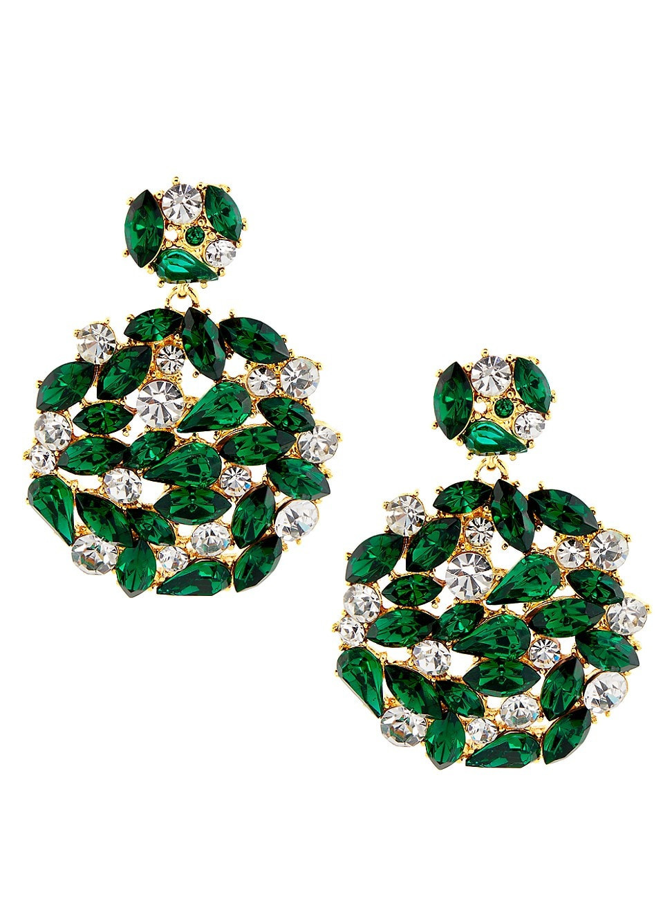 Women's Goldtone & Glass Crystal Drop Earrings - Emerald | Saks Fifth Avenue