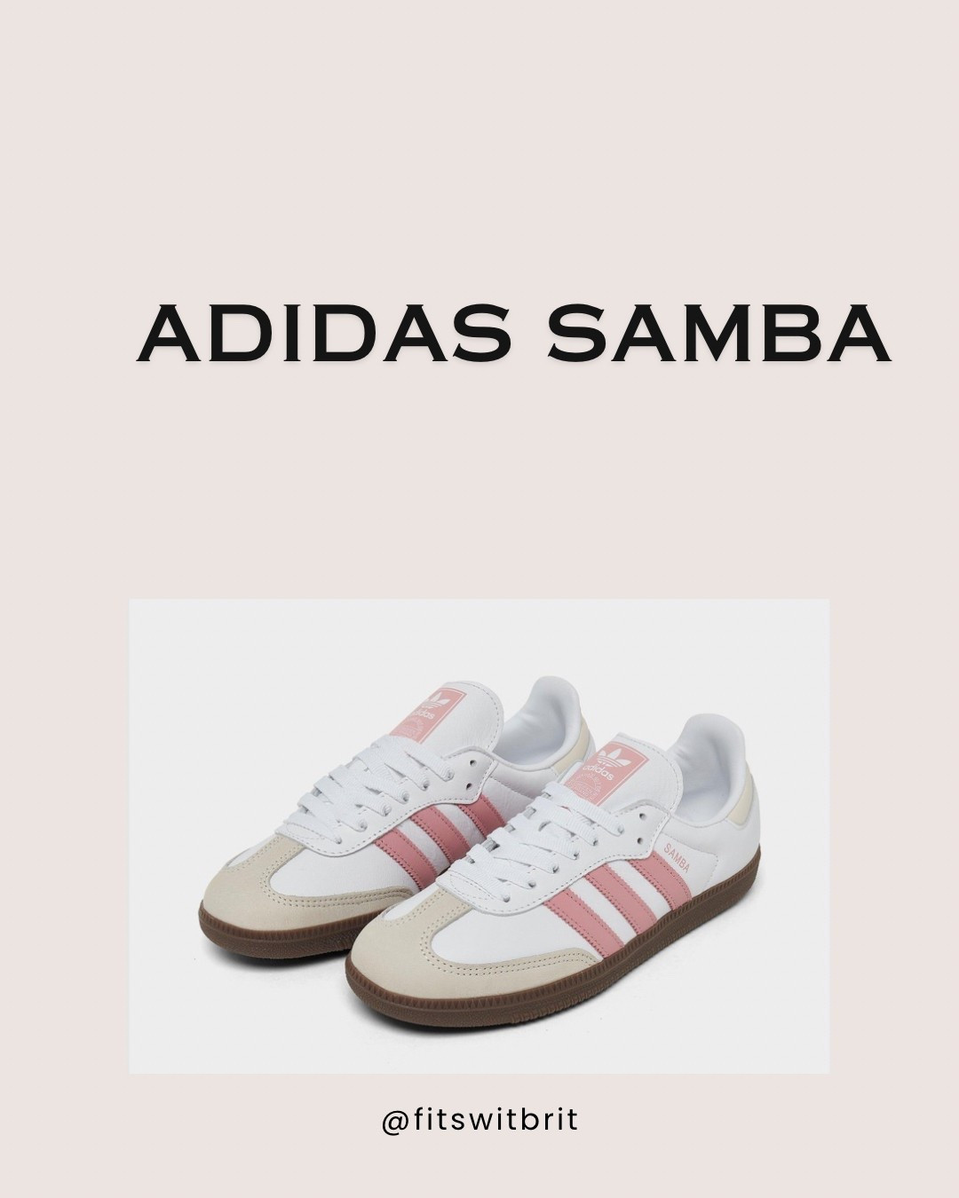 New Adidas Samba with mauve stripes

#LTKStyleTip #LTKSummerEdit #LTKShoeCrush