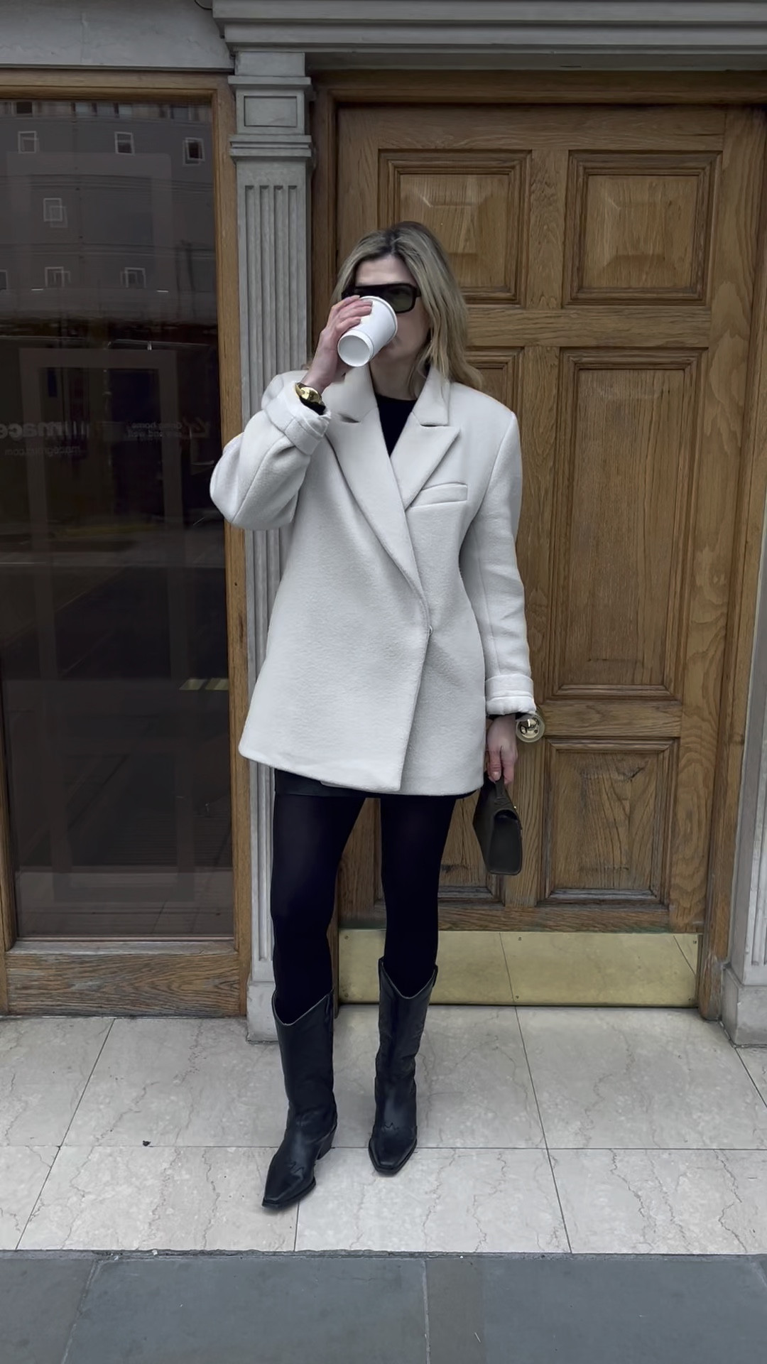 Easy winter outfit, chic outfit, cream coat, Allsaints boots, savette bag, leather skirt 

#LTKwinter #LTKeurope #LTKuk