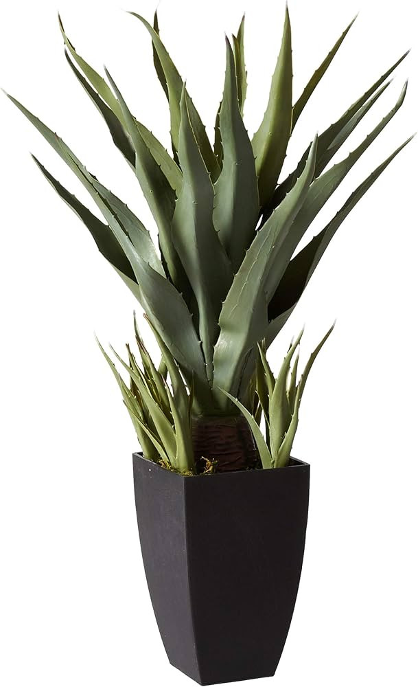 Nearly Natural 30in. Agave Artificial Plant with Black Planter, Green | Amazon (US)