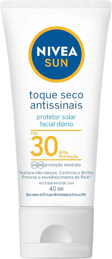 NIVEA SUN Protetor Solar Facial Toque Seco Antissinais FPS30 40ml | Amazon (BR)