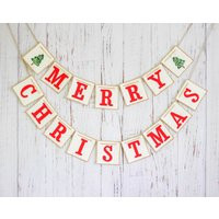 Merry Christmas Garland, Banner Vintage, Garland For Mantel, Sign Bunting Banner, Vintage Decoration | Etsy (UK)