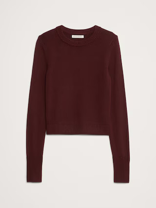 Cotton-Silk Crew-Neck Sweater | Banana Republic (US)
