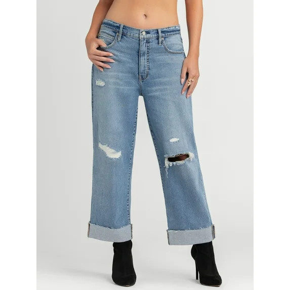 Jessica Simpson Women's and Women's Plus Zinnia Boyfriend Jeans, 25" Inseam, Sizes 2-24 | Walmart (US)