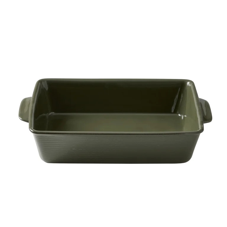 Better Homes & Gardens Artisan 9" x 13" 3 qt Green Stoneware Baking Dish | Walmart (US)