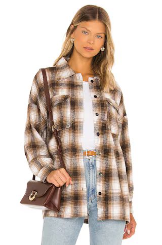 Lovers and Friends Harlow Flannel Shacket in Brown from Revolve.com | Revolve Clothing (Global)